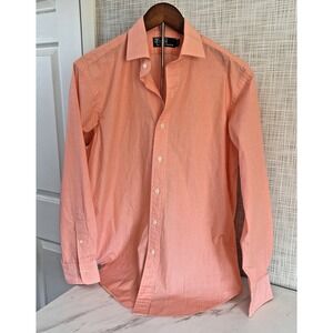 Polo Ralph Lauren Dress Shirt Men's 15.5 33/33 Light Orange Classic Fit BxOO